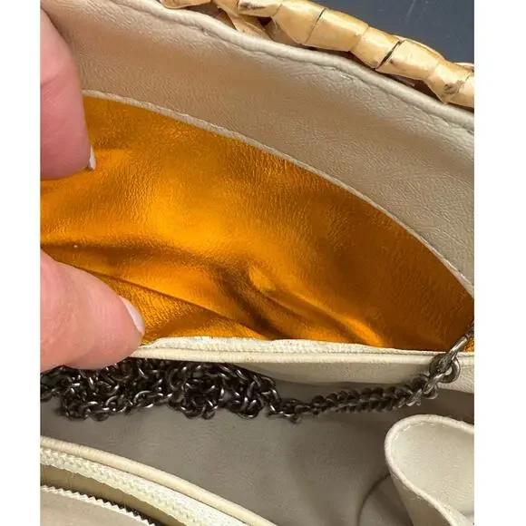 Vintage 1960s Koret Basketweave Natural Gold Handbag Wicker Woven Purse Boho - Picture 11 of 14